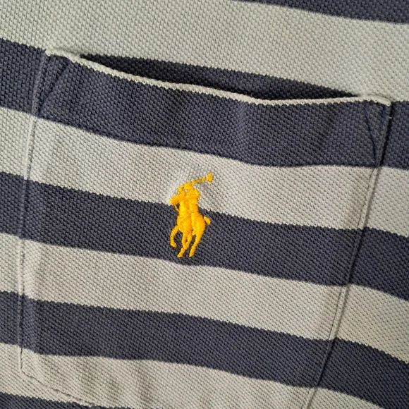 Men's Polo XXL By Ralph Lauren, 2 Tone Blue stripe, Classc Fit. - Picture 2 of 4